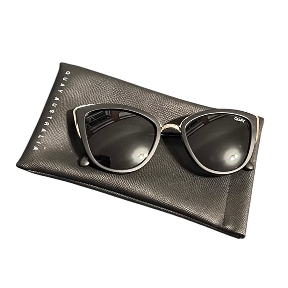 Quay ‘My Girl’ Cat Eye Sunglasses – Black & Silver - Picture 1 of 5